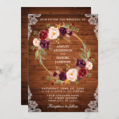 Rustikales Hochzeitsholz Einladung (Vorne/Hinten)