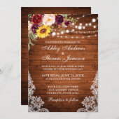 Rustikales Hochzeitsholz Einladung (Vorne/Hinten)