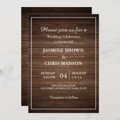 Rustikales Hochzeitsholz — Einladung zur Hochzeit (Vorne/Hinten)