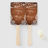 Rustikales Hochzeitsholz Fächer (Vorne und Hinten)