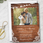Rustikales Hochzeitsholz-Foto Einladung<br><div class="desc">Rustikales Hochzeitsholz-Foto</div>