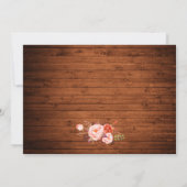 Rustikales Hochzeitsholz Korallenblume Jar Lights Dankeskarte (Rückseite)