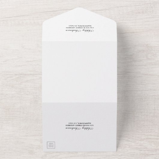 Rustikales Hochzeitsholz mit gemischtem Blumenholz All In One Einladung (Außenbereich)