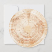 Rustikales Hochzeitsholz mit Schnittholz Grüne Gew Einladung (Rückseite)