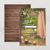 Rustikales Hochzeitsholz Peach Mason Kerzen Umschl RSVP Karte (Vorne/Hinten)