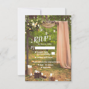 Rustikales Hochzeitsholz Peach Mason Kerzen Umschl RSVP Karte