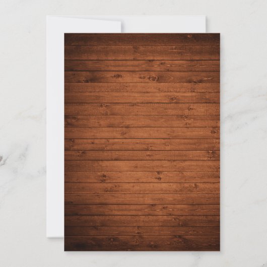 Rustikales Hochzeitsholz Save the Date (Rückseite)