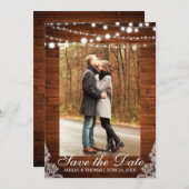 Rustikales Hochzeitsholz Save the Date (Vorne/Hinten)