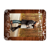 Rustikales Hochzeitsholz Save the Date Magnet (Horizontal)