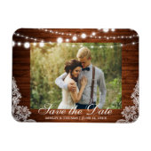 Rustikales Hochzeitsholz Save the Date Magnet (Horizontal)
