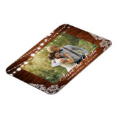Rustikales Hochzeitsholz Save the Date Magnet (Linke Seite)
