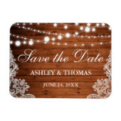 Rustikales Hochzeitsholz Save the Date Magnet (Horizontal)