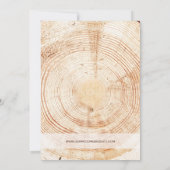 Rustikales Hochzeitsholz-Schnittholz individuell a Einladung (Rückseite)