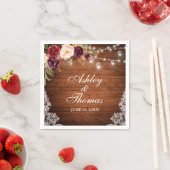 Rustikales Hochzeitsholz Serviette (Beispiel)