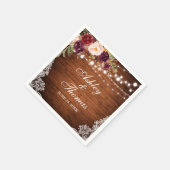 Rustikales Hochzeitsholz Serviette (Ecke)