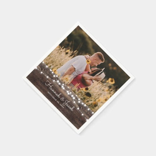 Rustikales Hochzeitsholz Serviette (Ecke)