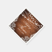 Rustikales Hochzeitsholz Serviette (Ecke)