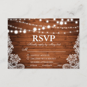 Rustikales Hochzeitsholz-UAWG RSVP Karte