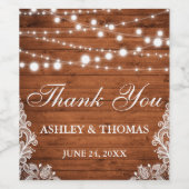 Rustikales Hochzeitsholz Weinetikett (Einzelnes Label)