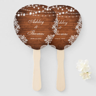 Rustikales Hochzeitsholzpaddel Fächer