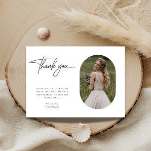 Rustikales Hochzeitskapsel Foto Brautparty Dankeskarte