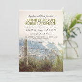 Rustikales Hochzeitsland für den ländlichen Zaun Einladung (Stehend Vorderseite)