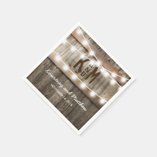 Rustikales Hochzeitslicht Serviette (Ecke)