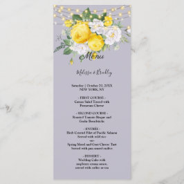 Rustikales Hochzeitsmenü der gelben Blume Programm