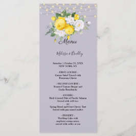 Rustikales Hochzeitsmenü der gelben Blume Programm