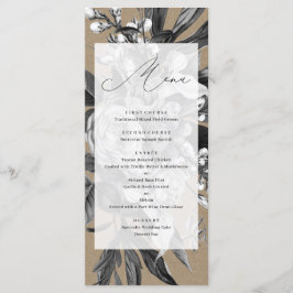 Rustikales Hochzeitsmenü der Kraft Menükarte