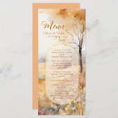 Rustikales Hochzeitsmenü der Terracotta Earth Tone Menükarte (Vorne/Hinten)