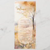 Rustikales Hochzeitsmenü der Terracotta Earth Tone Menükarte (Vorderseite)