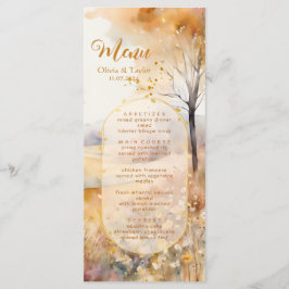 Rustikales Hochzeitsmenü der Terracotta Earth Tone Menükarte