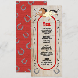 Rustikales Hochzeitsmenü für Western Menükarte