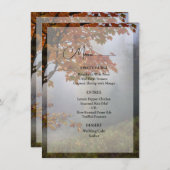 Rustikales Hochzeitsmenü im Herbst Menükarte (Vorne/Hinten)