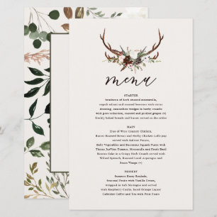 Rustikales Hochzeitsmenü mit Blumenkost und Staffe