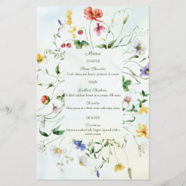 Rustikales Hochzeitsmenü mit Grün und Weiß