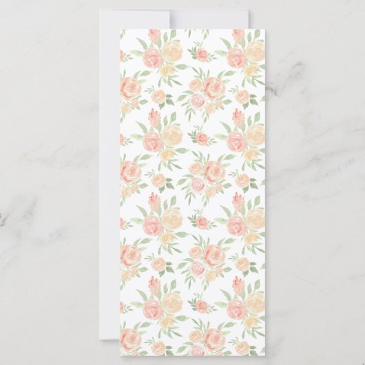 Rustikales Hochzeitsmenü mit orangefarbener Blume (Rückseite)