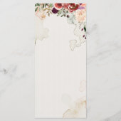 Rustikales Hochzeitsmenü von Boho Menükarte (Rückseite)