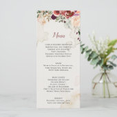 Rustikales Hochzeitsmenü von Boho Menükarte (Stehend Vorderseite)