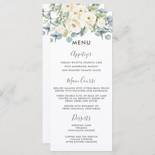 Rustikales Hochzeitsmenü von Elfenbein Programm (Vorne/Hinten)