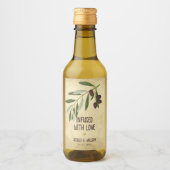 Rustikales Hochzeitsöl mit Liebe-Foliage Weinetikett (Vorderseite)