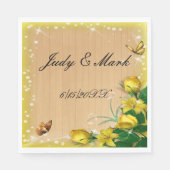 Rustikales Hochzeitspapier aus Holz Serviette (Vorderseite)