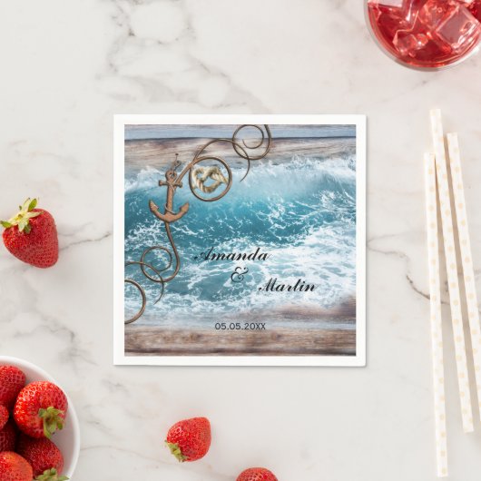 Rustikales Hochzeitspapier Napkins Serviette (Beispiel)