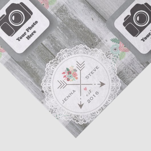 Rustikales Hochzeitspapier Seidenpapier (Detail)