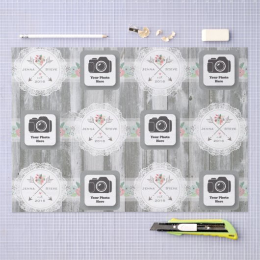 Rustikales Hochzeitspapier Seidenpapier (Handwerk)