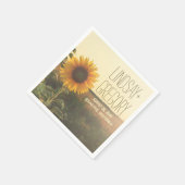 rustikales Hochzeitspapier - SONNENBLUMEN Serviette (Ecke)