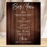 Rustikales Hochzeitspass-Menü Personalisierte Bar Poster<br><div class="desc">Bar Menu ! Dieses schlichte und dennoch elegante Bar mit vier Getränken "Biere",  "Wein",  "Spirits" und "Non-Alkoholische",  personalisiert mit den erlesenen Getränken. Passen Sie dieses elegante Hochzeitszeichen mit Ihren Namen und Bar-Dessous-Menü an! COPYRIGHT © 2020 Judy Burrows,  Black Dog Art - Alle Rechte vorbehalten. Rustikales Hochzeitsgetränk Personalisiertes Bar Poster</div>