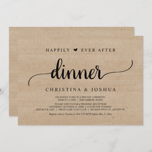 Rustikales Hochzeitspazierengehen glücklich immer Einladung (Vorne/Hinten)