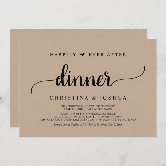 Rustikales Hochzeitspazierengehen glücklich immer  Einladung (Vorne/Hinten)